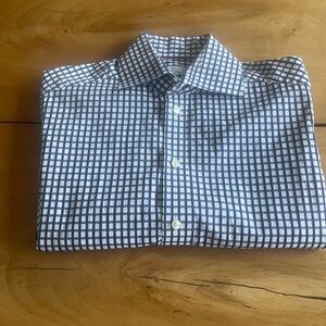 Eton Navy and White Checkered Shirt